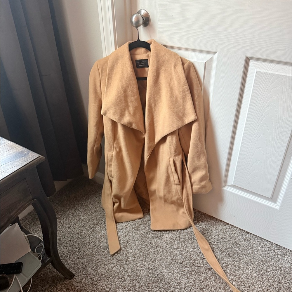 Love Tree Camel Trench Coat